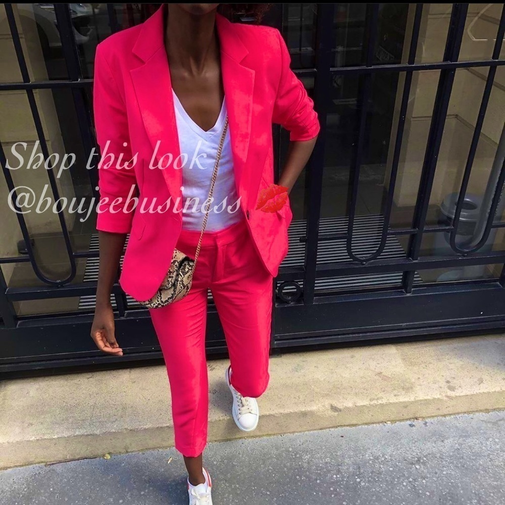 ZARA BNWT Ankle Pants + Blazer 2pc Coord Suit Set